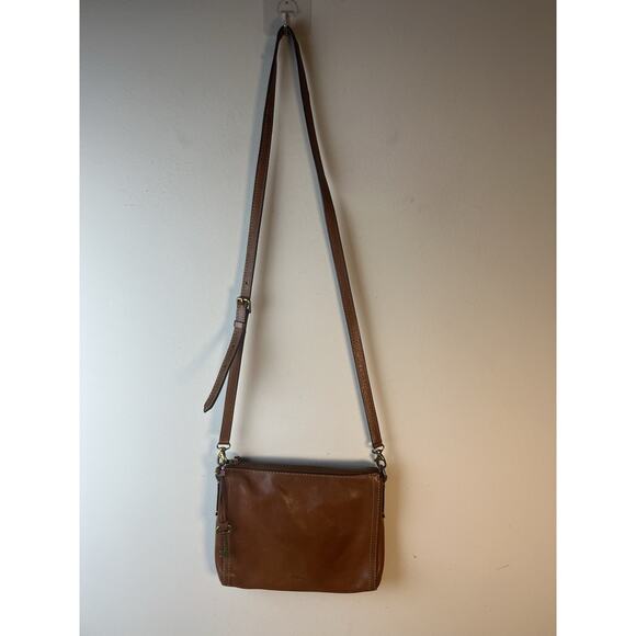 FOSSIL Women's Emma East West Leather Crossbody Cross Body Bag Baguette 10”x8” - Picture 2 of 14